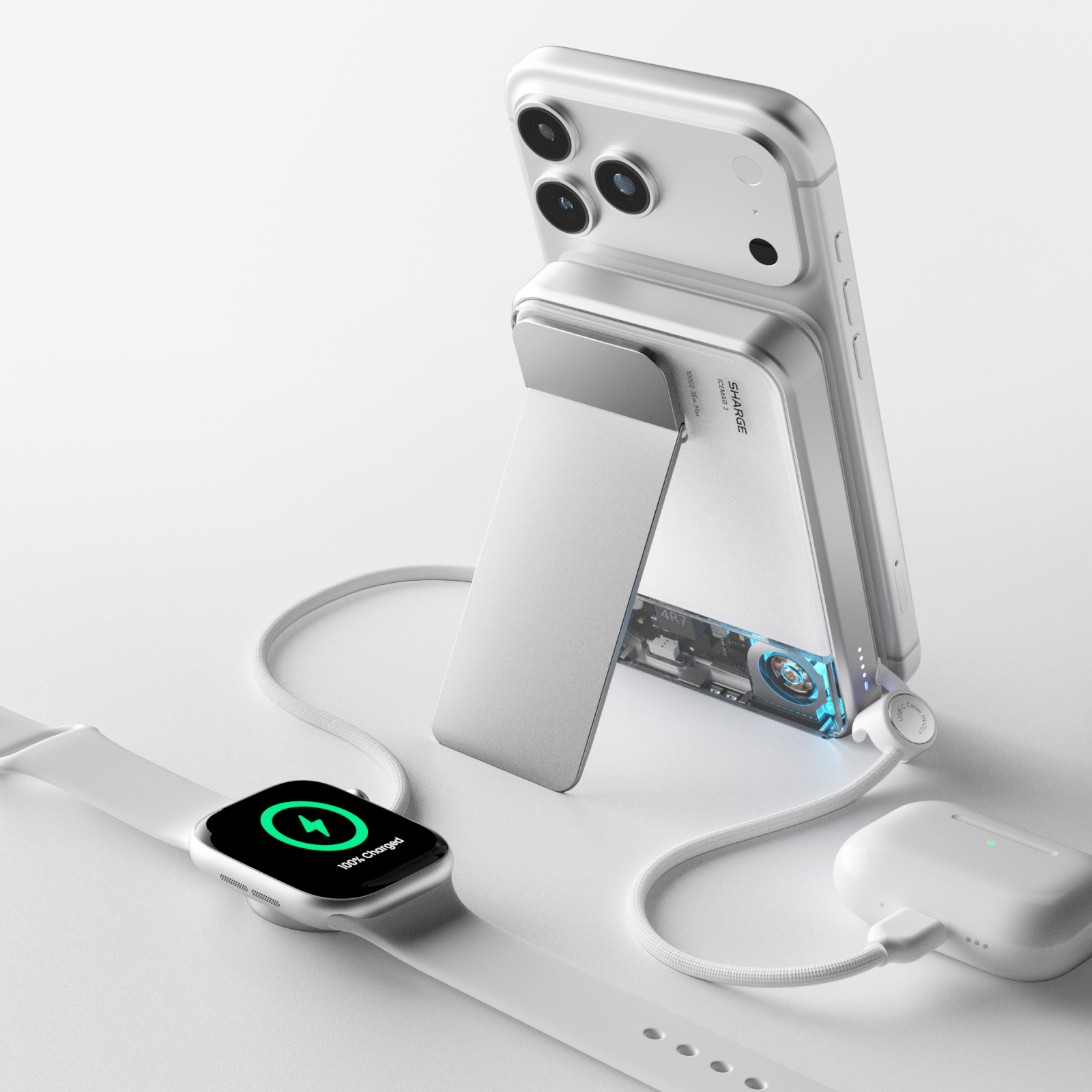 SHARGE ICEMAG 3 Power Bank(35W, 10K, Qi2.2 25W, Built-in Cable)