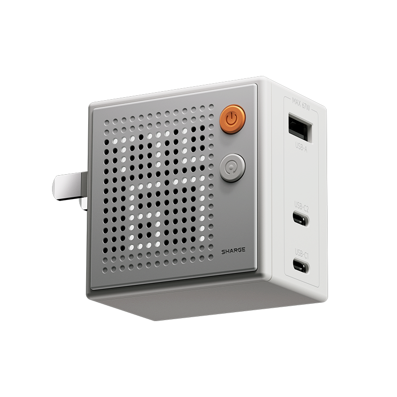 SHARGE Pixel 100 / 140 GaN Charger (67/100/140W, 3 Ports,Dot-Matrix Display)
