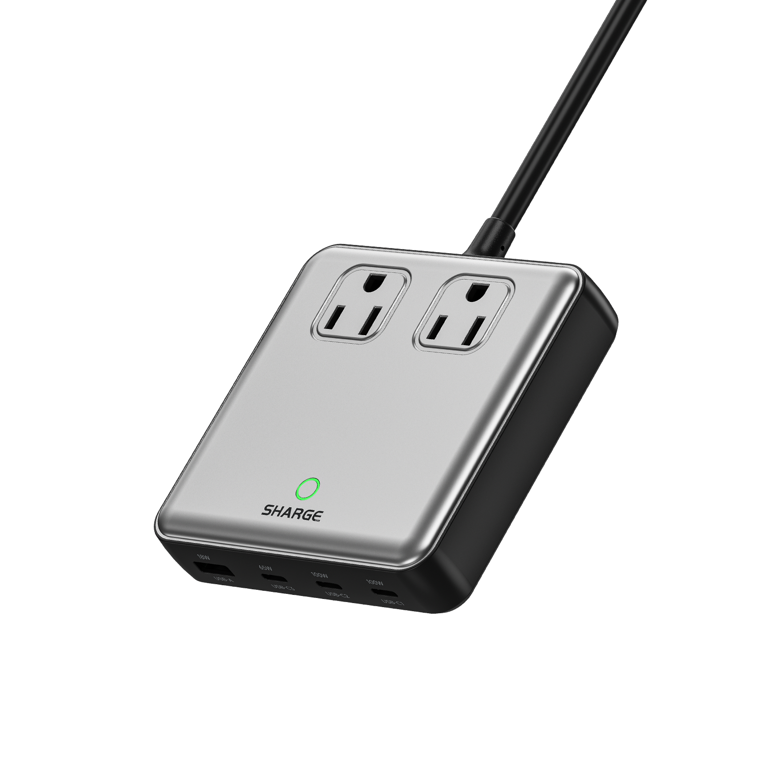 charger： Power up to 6 devices simultaneously: AC × 2, USB-C × 3, USB-A Port 1